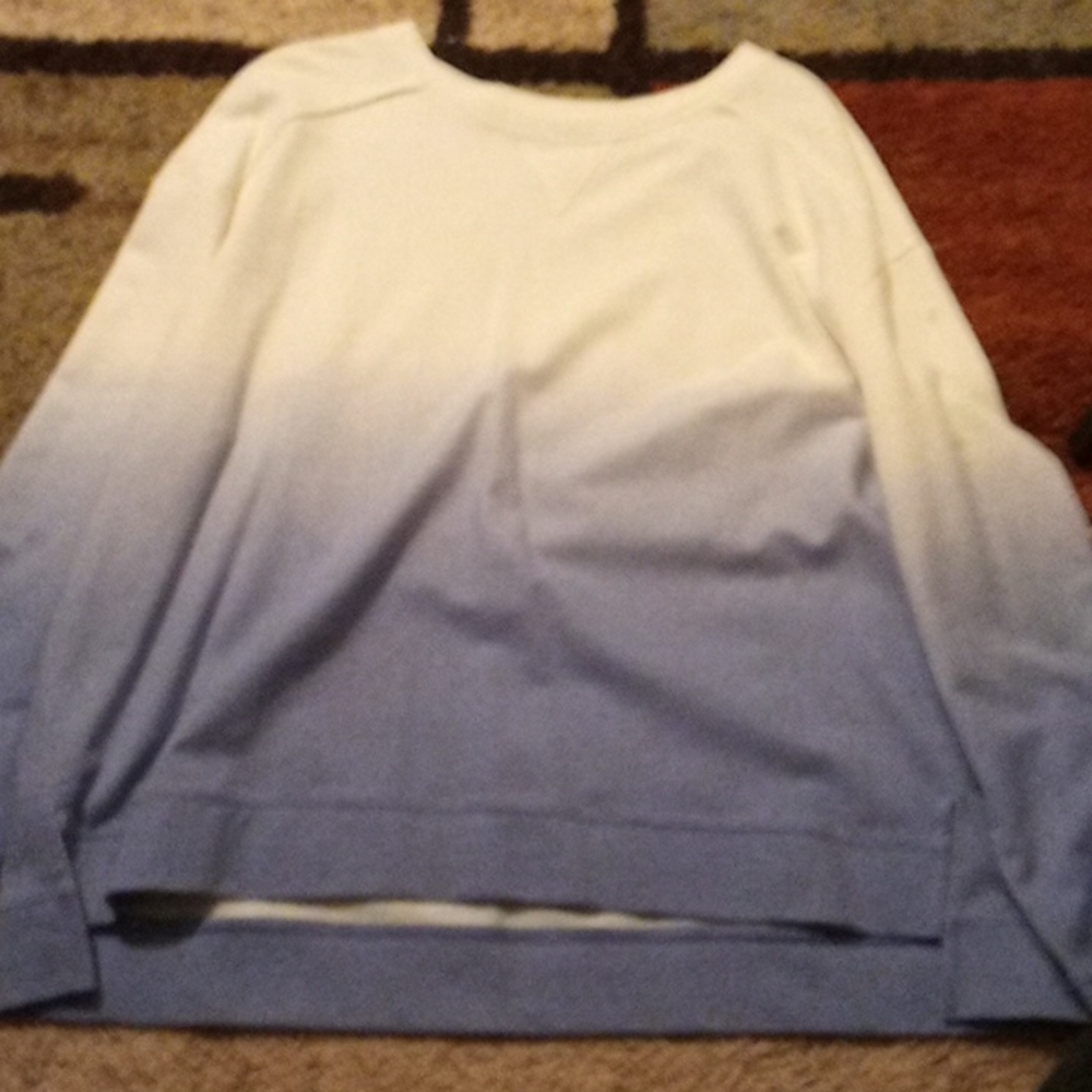 A white and blue fleace